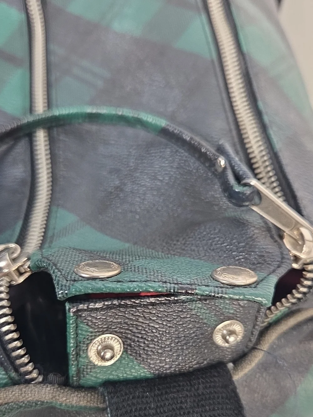 Fred Perry 'Black Watch Tartan' Barrel Duffel Bag with Shoulder Strap